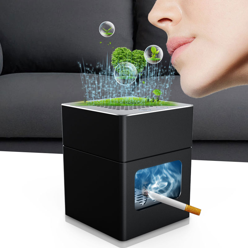 伦和烟灰缸空气净化器小型抽烟机除烟味防二手烟家用室内吸烟神器